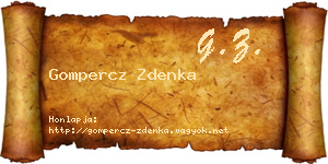 Gompercz Zdenka névjegykártya